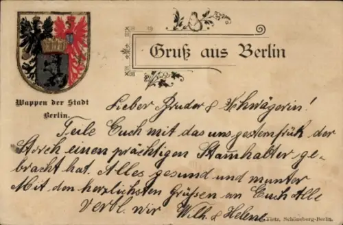 Präge Wappen Ak Berlin, Stadtwappen