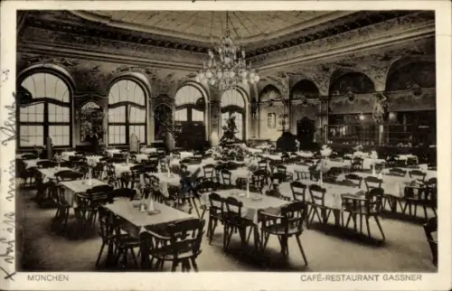 Ak München, Cafe-Restaurant Gassner, Bayerstraße 37/39