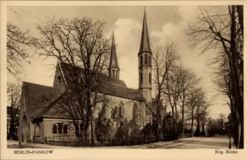 Ak Berlin Pankow, Evangelische Kirche