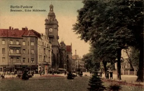 Ak Berlin Pankow, Breite Straße Ecke Mühlenstraße, Uhrenturm, Zigarrengeschäft Loeser & Wolf