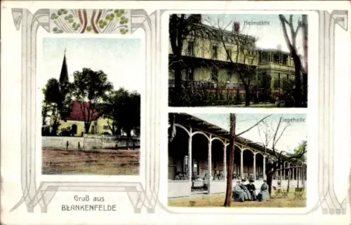 Ak Berlin Pankow Blankenfelde, Kirche, Heimstätte