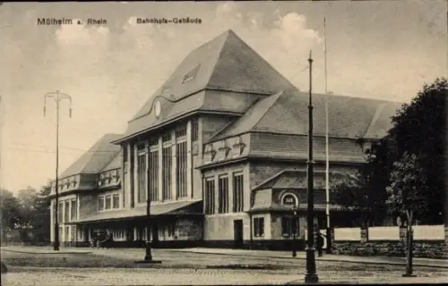 Ak Mülheim am Rhein Köln, Bahnhofs-Gebäude