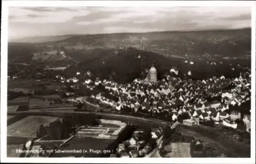 Ak Herrenberg in Württemberg, Luftaufnahme