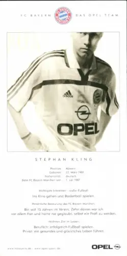 Autogrammkarte Stephan Kling, FC Bayern München, Opel, Autogramm