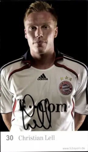 Autogrammkarte Fußballer Christian Lell, FC Bayern München, Autogramm