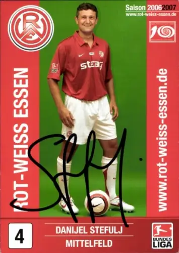 Autogrammkarte Fußballer Danijel Stefulj, Rot Weiss Essen, Autogramm