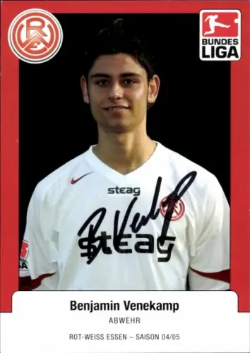 Autogrammkarte Fußballer Benjamin Venekamp, Rot Weiss Essen, Autogramm