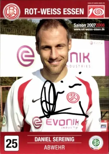 Autogrammkarte Fußballer Daniel Sereinig, Rot Weiss Essen, Autogramm