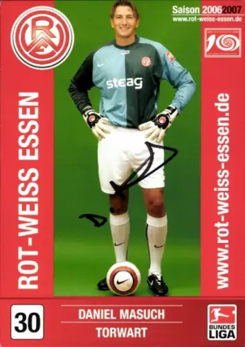 Autogrammkarte Fußballer Daniel Masuch, Rot Weiss Essen, Autogramm