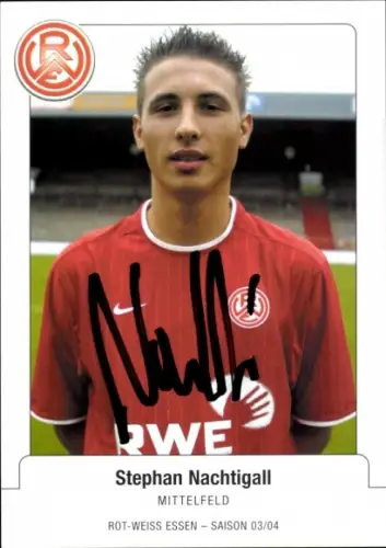 Autogrammkarte Fußballer Stephan Nachtigall, Rot Weiss Essen, Autogramm