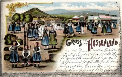 Litho Hessenland, Hessische Trachten