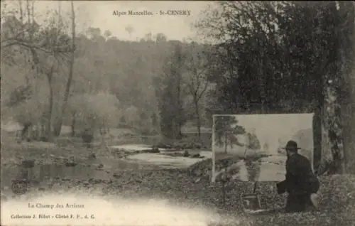 CPA Saint-Céneri Orne, Le Champ des Artistes