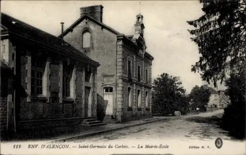 CPA Alençon Orne, Saint Germain du Corbeis, Mairie École