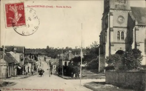 CPA Sainte-Gauburge-Orne, Route de Paris