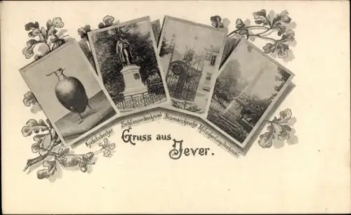 Ak Jever in Oldenburg Friesland, Schlosserdenkmal, Bismarckeiche