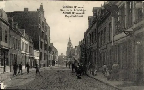 Ak Comines Nord, Rue de la République, Republiekstraat