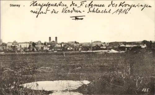 Ak Stenay Lothringen Meuse,  Hauptquartier der F. Armee des Kronpringen, 1916