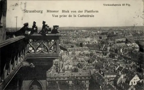 Ak Straßburg Elsass Bas Rhin, Münster, Blick von der Plattform