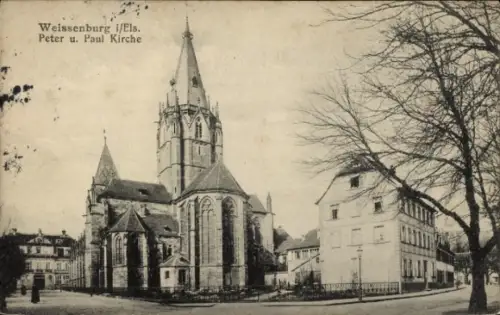 Ak Wissembourg Weißenburg Elsass Bas Rhin, Peter und Paul Kirche