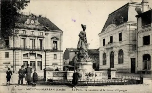 CPA Mont de Marsan Landes,  La Poste, la Landaise et la Caisse d'Epargne