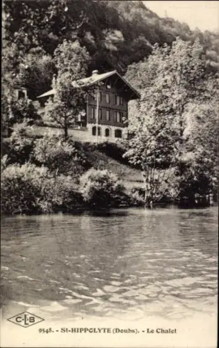 Ak Saint Hippolyte Doubs, Chalet sur la Route de Saint Hippolyte a Chaux-les-Chatillon