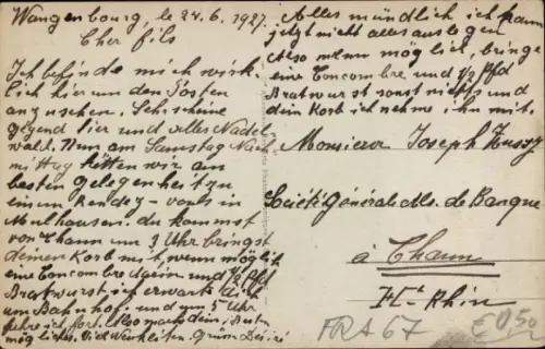 Ak Wangenbourg Wangenburg Elsass Bas Rhin, Vorderansicht von  Kirche, Häuser, ländliche Landschaf