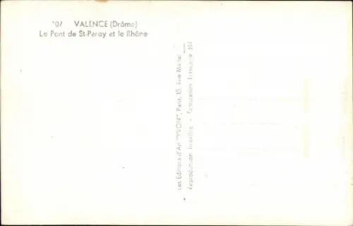 Ak Valence Drôme, Brücke St. Peray, Rhône