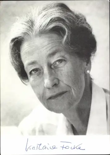 Ak Politikerin Katharina Focke, Portrait, Autogramm