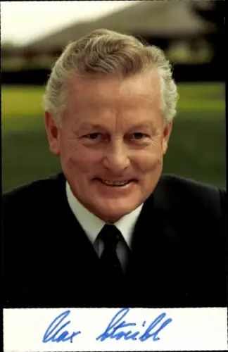 Foto Politiker Max Streibl, Ehemaliger Bayerischer Ministerpräsident, Autogramm