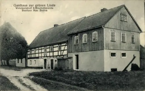 Ak Weickersdorf Bischofswerda in Sachsen, Gasthaus zur grünen Linde, Weickersdorf, Besitzer Max B
