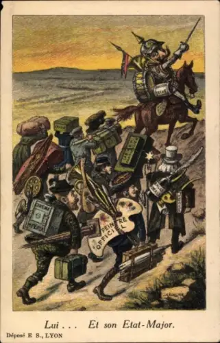 Künstler Ak Karikatur, Kaiser Wilhelm II.