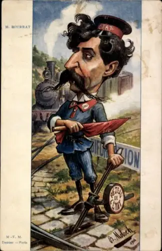 Künstler Ak Moloch, B., Jean Bourrat, Réseau de l'État, Karikatur