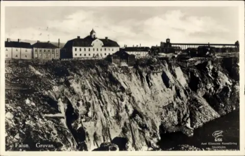 Ak Falun Schweden,  Gruvan,  Gebäude, Klippe, 
