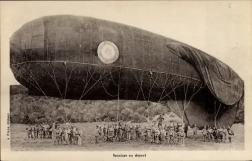Ak Sperrballon bereit zum Starten