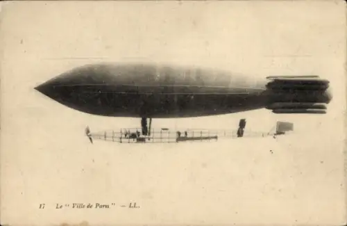 Ak Zeppelin Ville de Paris