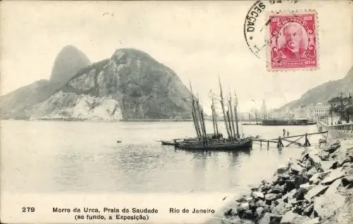 Ak Rio de Janeiro Brasilien, Morro da Urca, Prala da Saudade