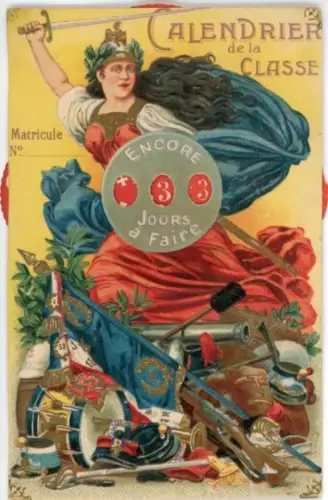 Mechanische Ak Calendrier de la Classe, Soldatenkalender mit Drehscheibe, Frankreich