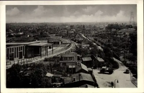 Ak Hamburg Bergedorf Moorfleet, Panorama, LKW, Brücke, Eisenbahnschienen