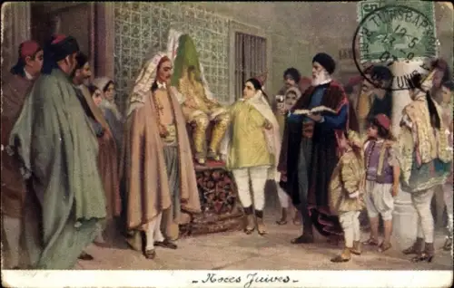 Judaika Ak Juden in Trachten, Fest, Familie