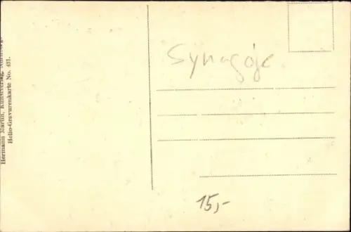 Ak Nürnberg, an der Pegnitz, Synagoge, Insel Schütt