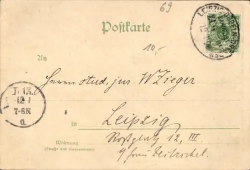 Ak Jena, Bierhaus 'Zur Rose', Gedicht 