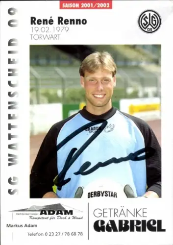 Autogrammkarte Fußballer René Renno, SG Wattenscheid 09, Autogramm