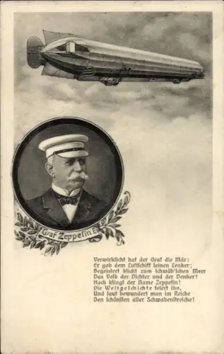 Ak Graf Zeppelin, Portrait, Luftschiff