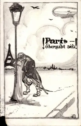 Ak Paris übergibt sich, Zeppelin