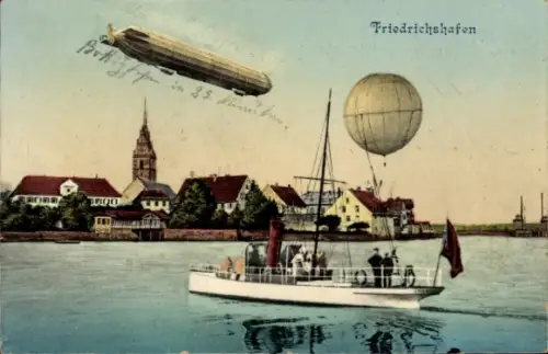 Ak Friedrichshafen am Bodensee, Zeppelin, Ballon