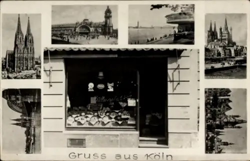 Ak Köln am Rhein, Dom, Bahnhof, Rheinpanorama, Geschäft