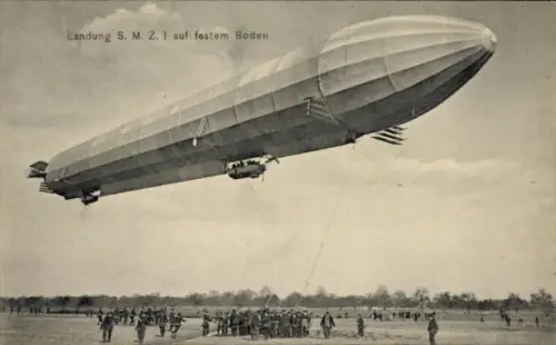 Ak Zeppelin, Landung S. M. Z. I auf festem Boden