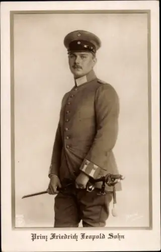 Ak Prinz Friedrich Leopold, Sohn des gleichnamigen Prinzen von Preußen, Portrait in Uniform