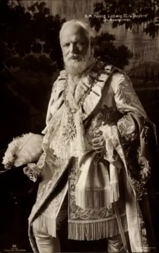 Ak König Ludwig III von Bayern, Portrait als Georgiritter