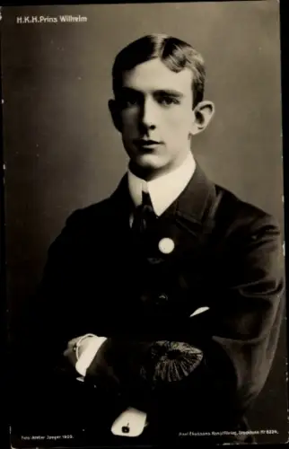 Ak Prinz Wilhelm von Schweden, Portrait